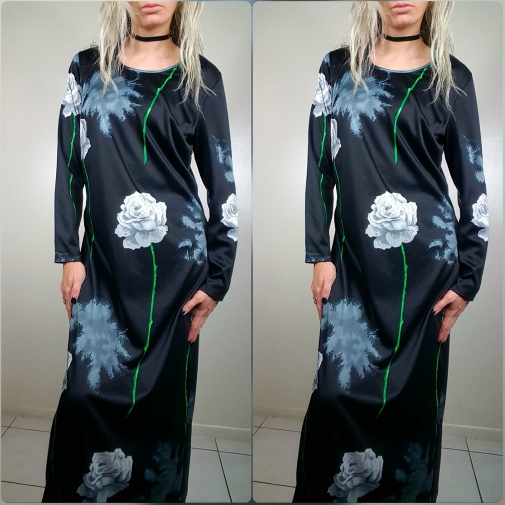 Vintage LadyBlair Boho Rose Maxi Dress Med